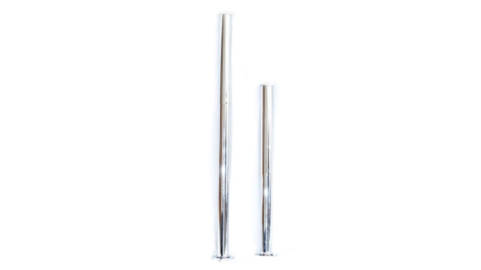 EXPOSED CHROME TELESCOPIC PIPE SHROUD: BRASS WITH CHROME FINISH