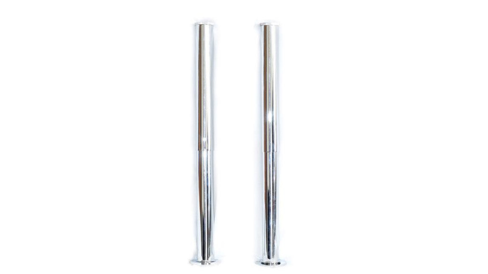 FREESTANDING PIPE SHROUD: BRASS WITH CHROME FINISH